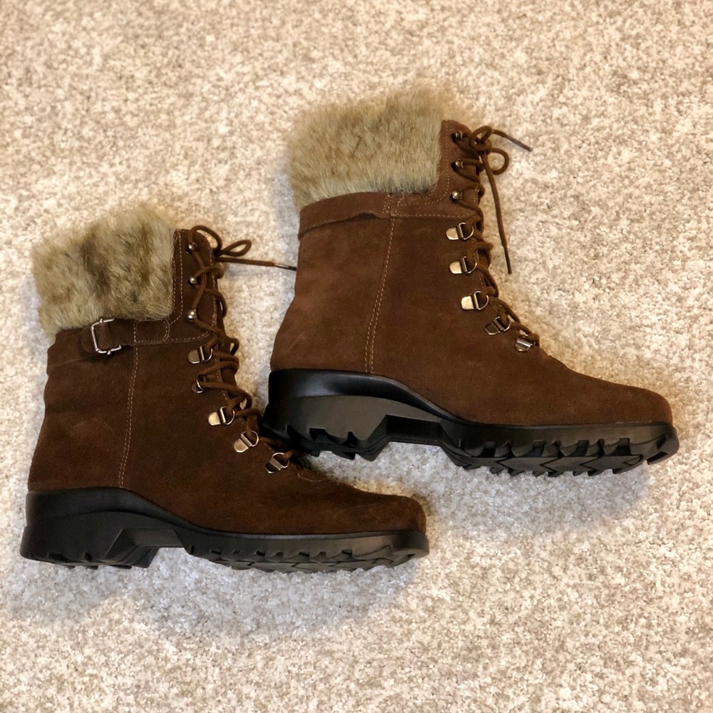 Fashion bug ladies brown suede boots